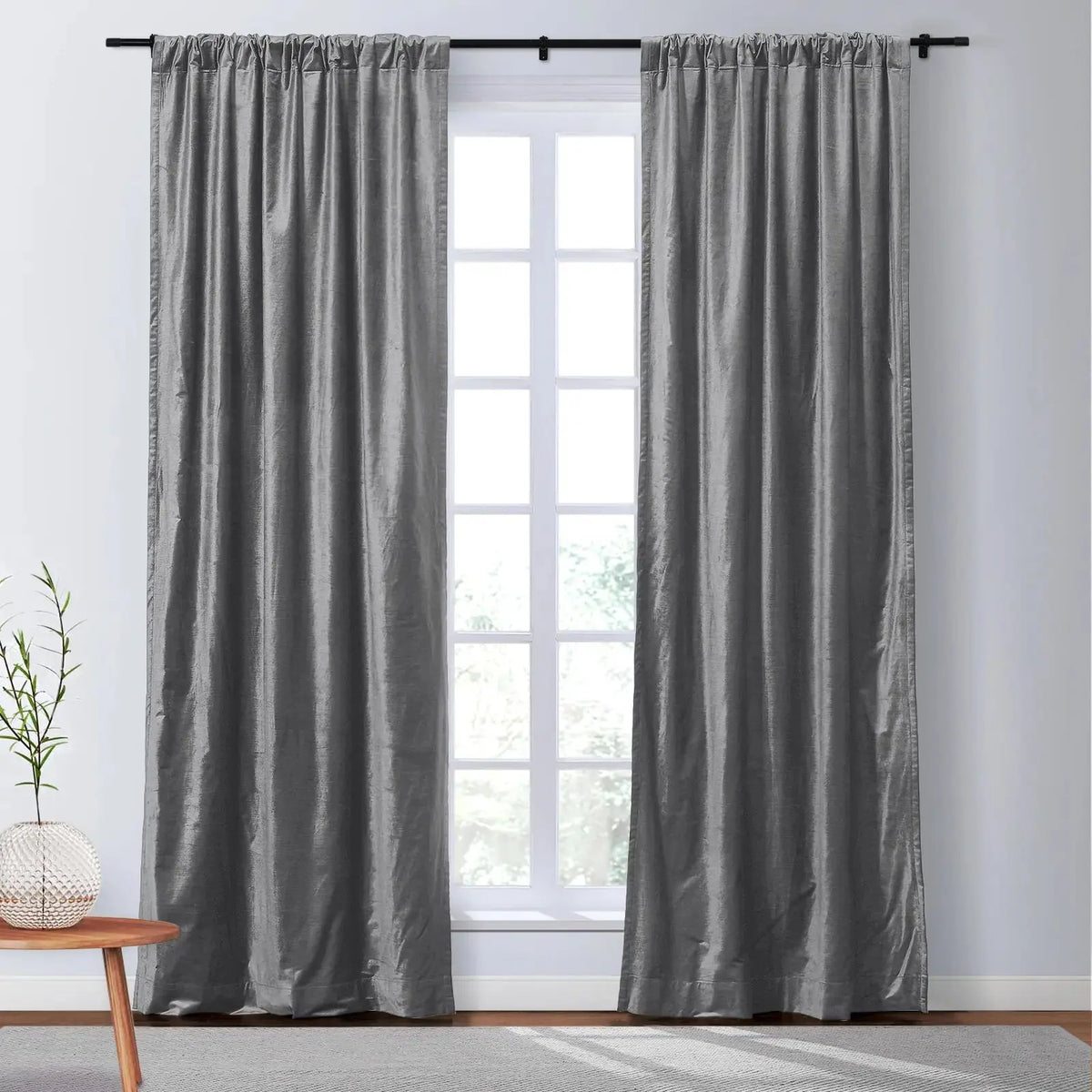 Veda Lustrous Cotton Velvet Soft Top Curtains