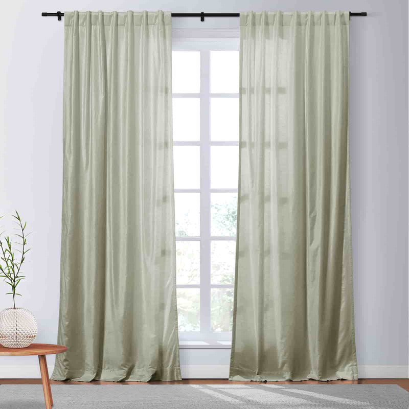 Veda Lustrous Cotton Velvet Soft Top Curtains