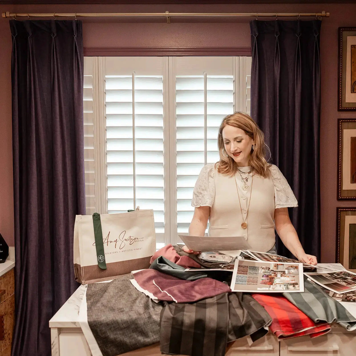 Amy Switzer x TWOPAGES Modern Luxe Velvet Pleated Curtains