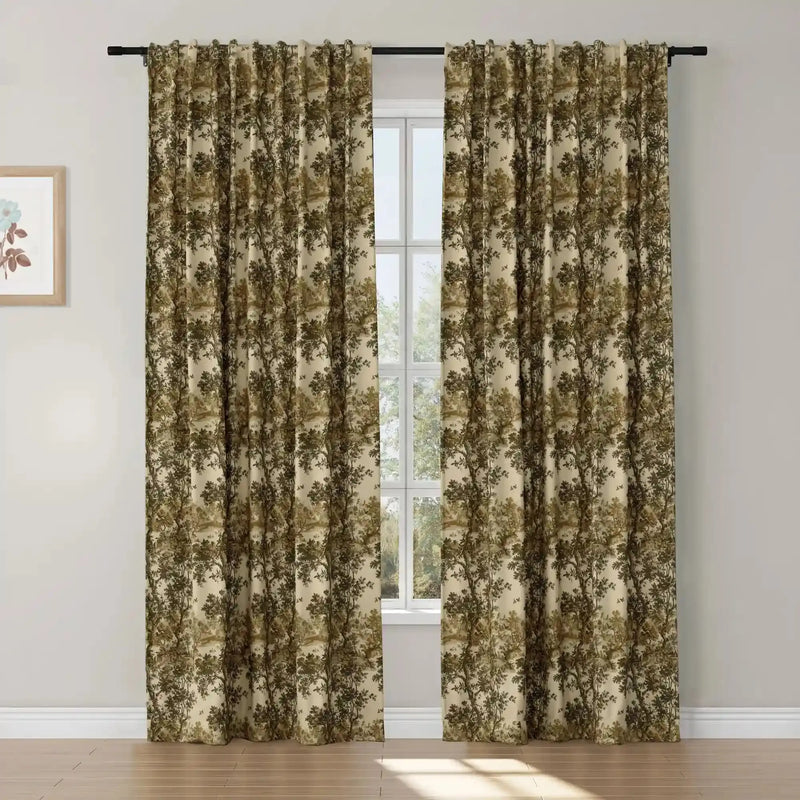 Sara Le x TWOPAGES Vintage Printed Linen Soft Top Curtains