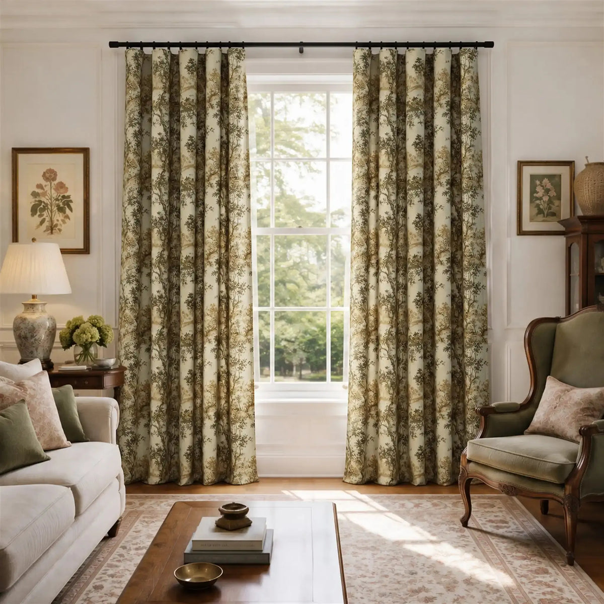 Sara Le x TWOPAGES Vintage Printed Linen Soft Top Curtains