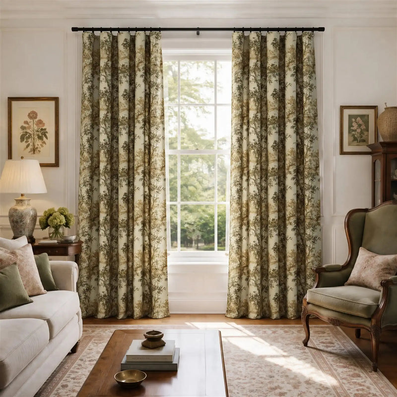 Sara Le x TWOPAGES Vintage Printed Linen Soft Top Curtains