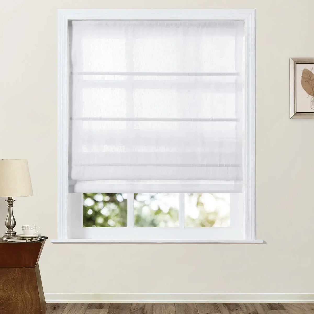 Patti Belgian Linen Roman Blind Cord Lift