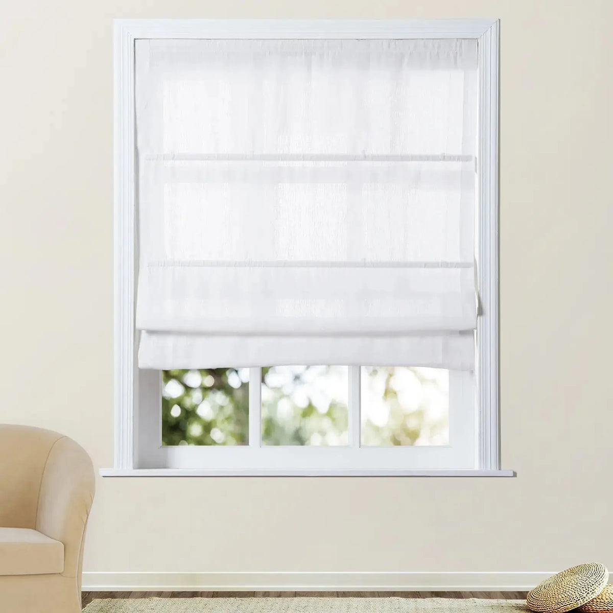 Patti Belgian Linen Roman Blind Cordless