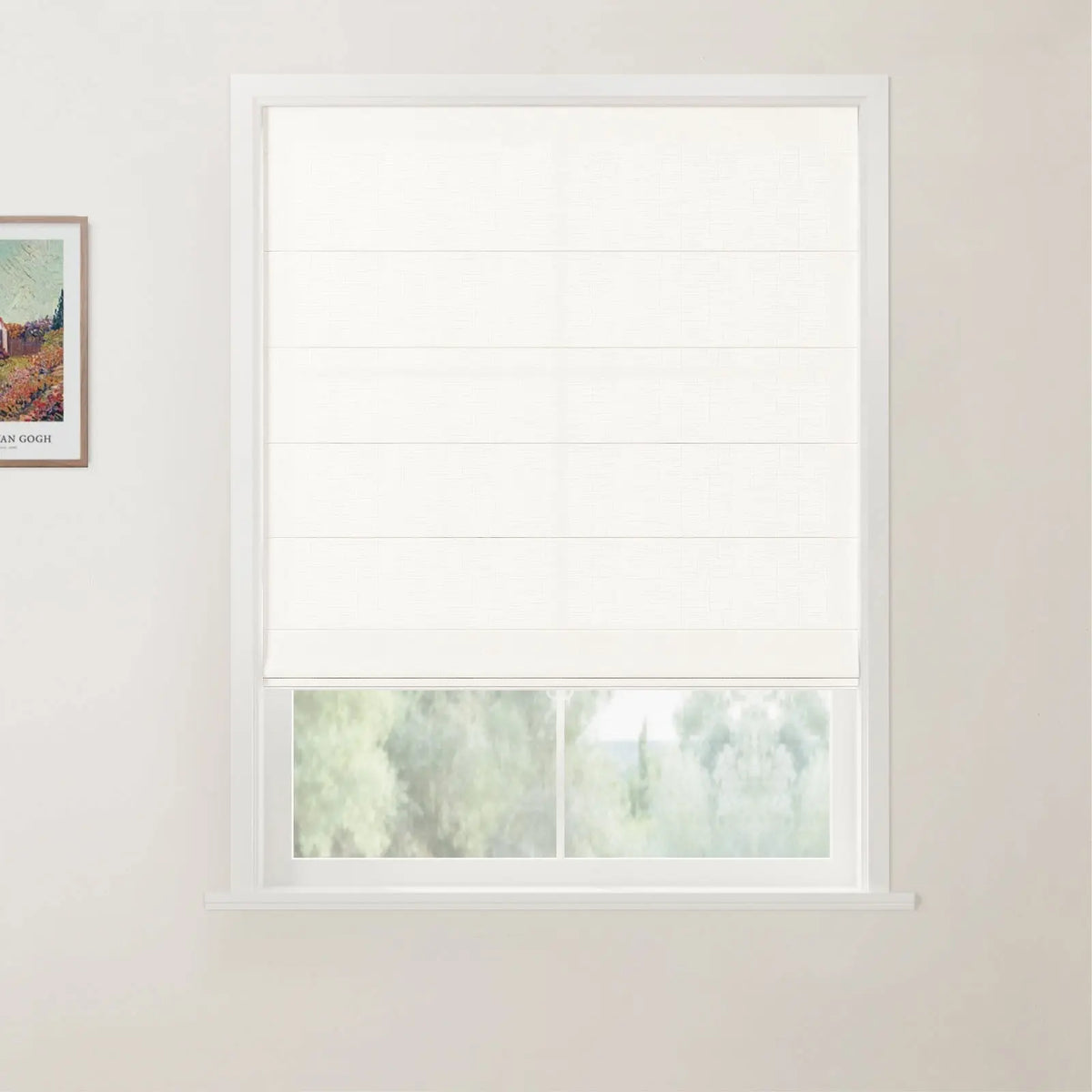 Patti Belgian Linen Flat Fold Roman Blind Cordless