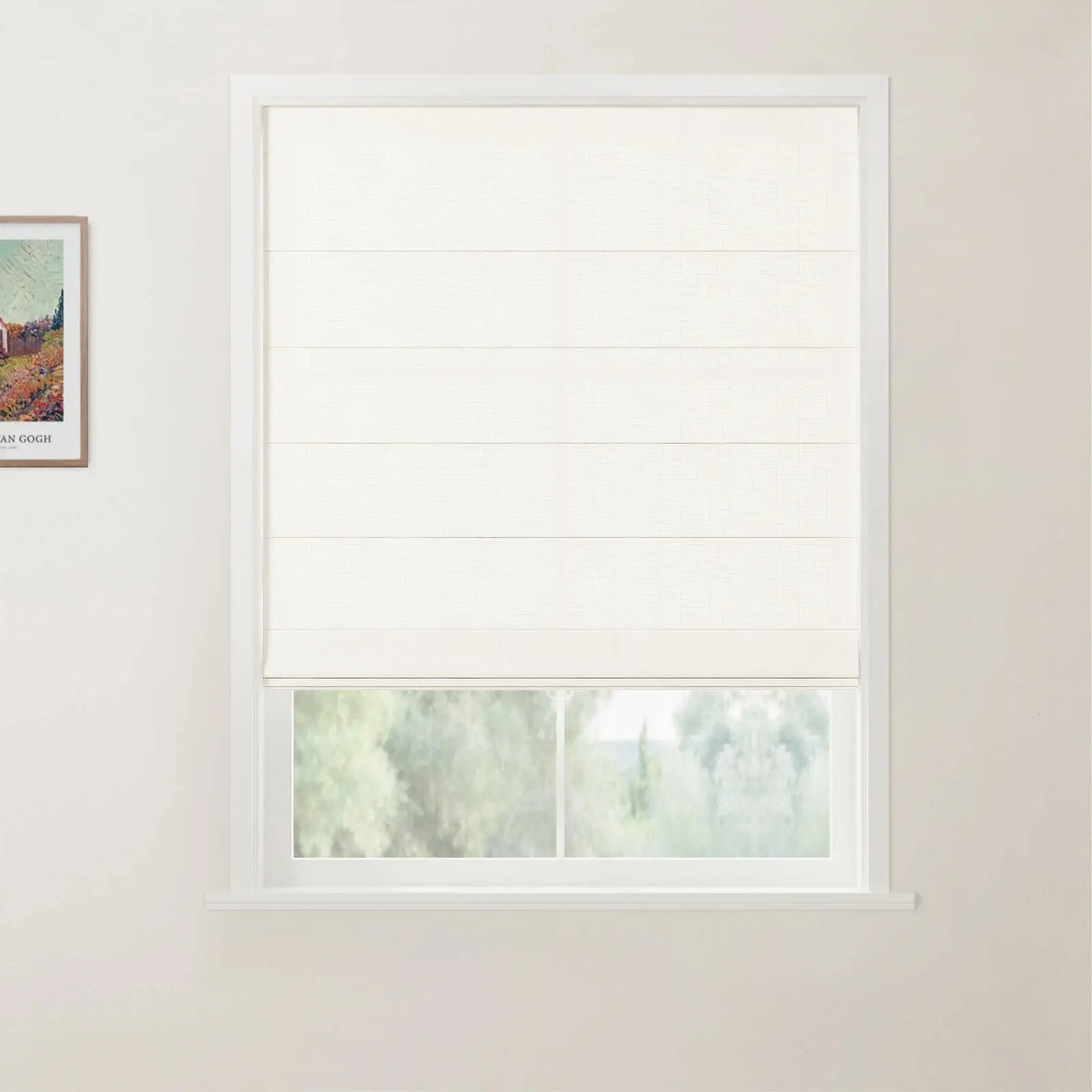 Patti Belgian Linen Flat Fold Roman Blind Cordless