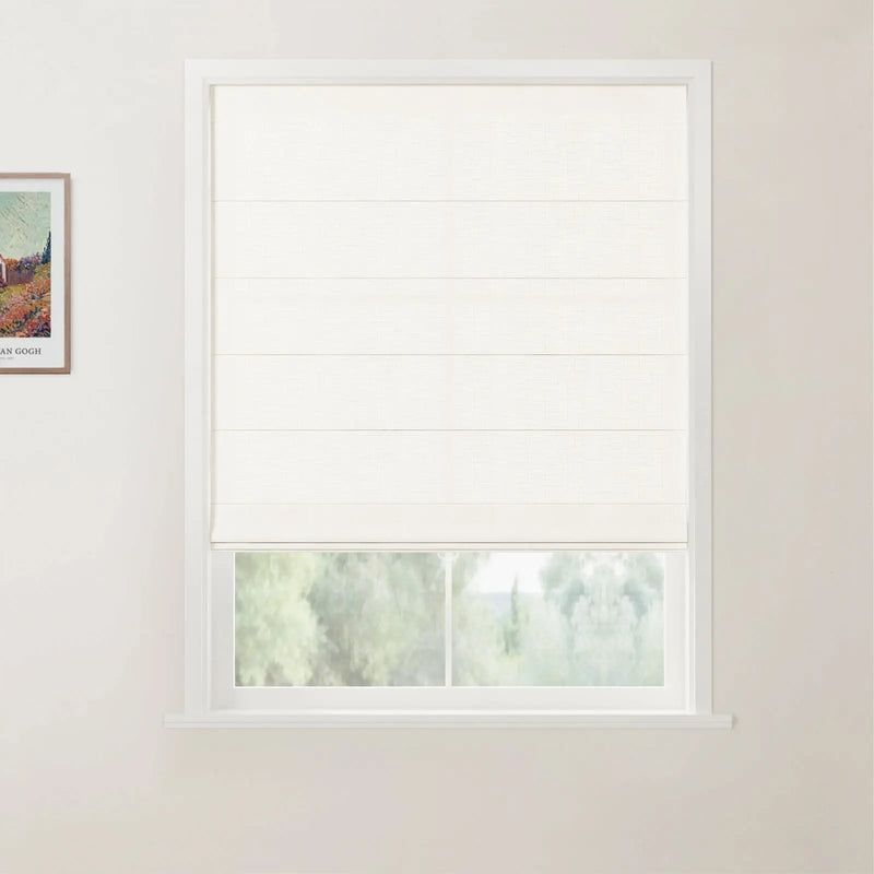 Patti Belgian Linen Flat Fold Roman Blind Cordless
