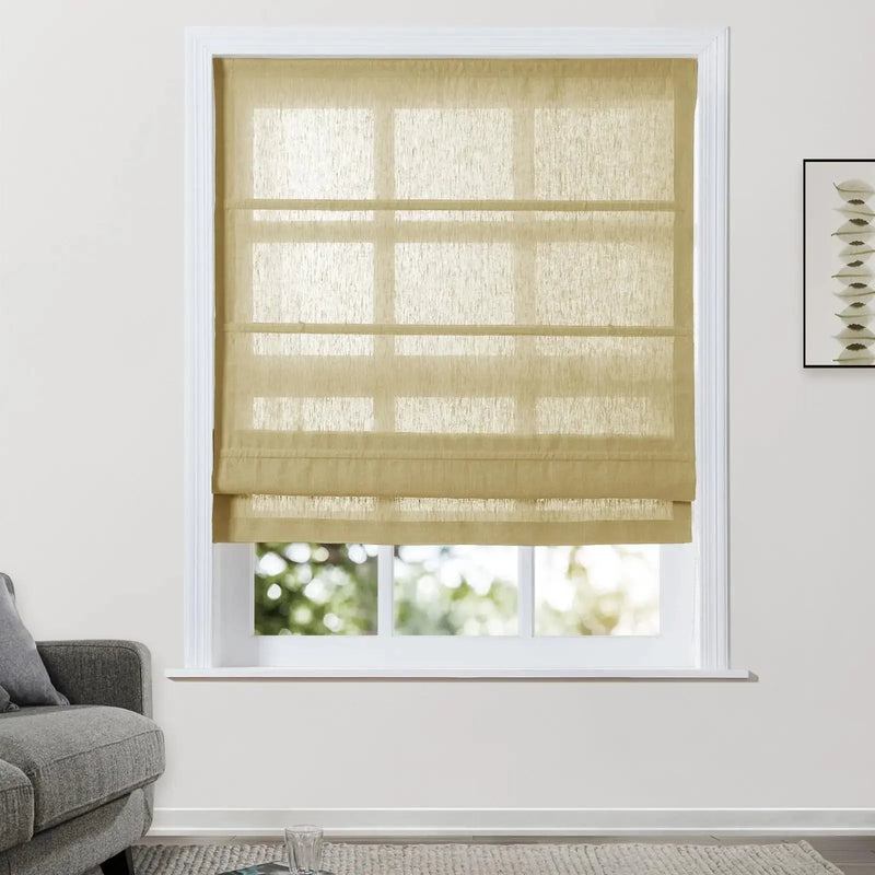 Patti Belgian Linen Roman Blind Cord Lift