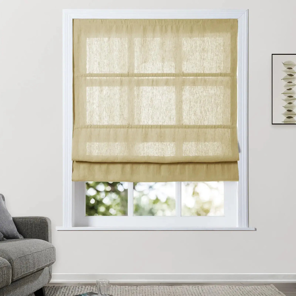 Patti Belgian Linen Roman Blind Cordless