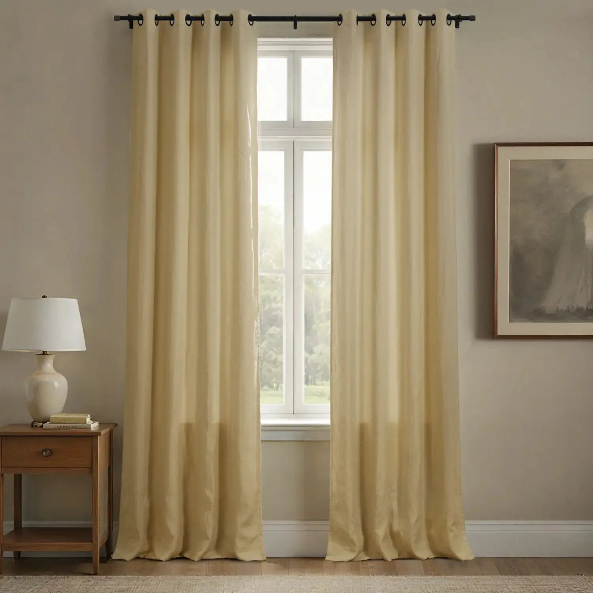 Patti Premium Belgian Linen Eyelet Curtains