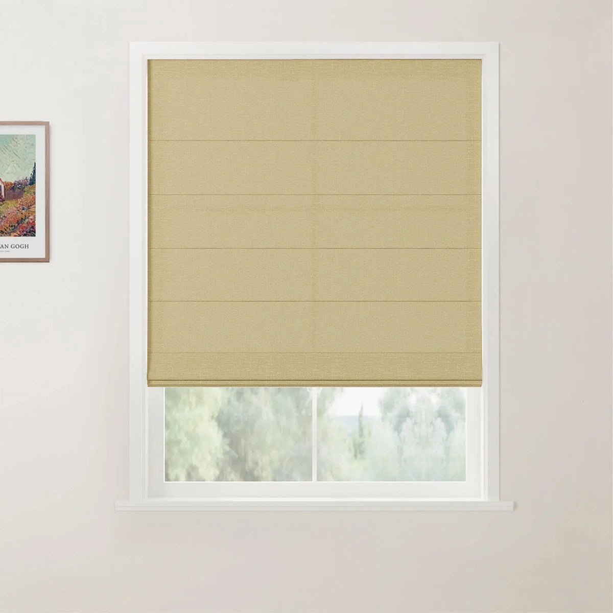 Patti Belgian Linen Flat Fold Roman Blind Cordless