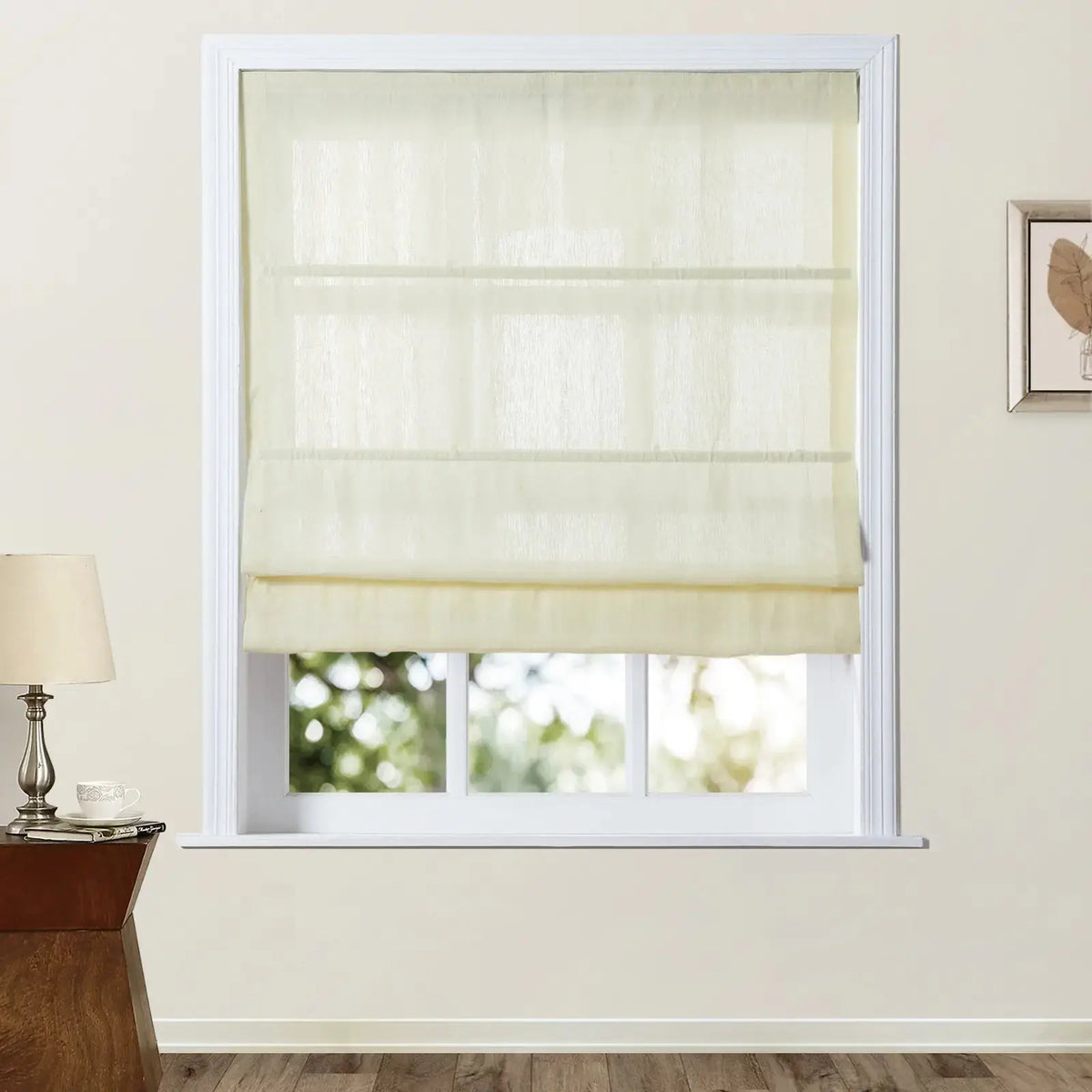 Patti Belgian Linen Roman Blind Cordless