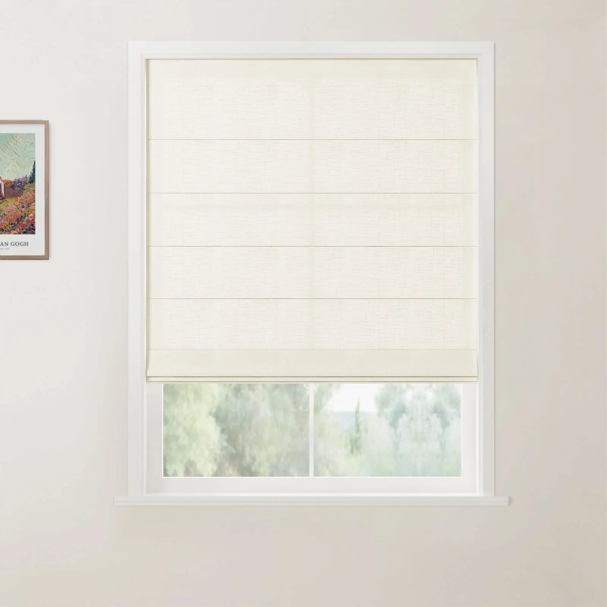 Patti Belgian Linen Flat Fold Roman Blind Cordless