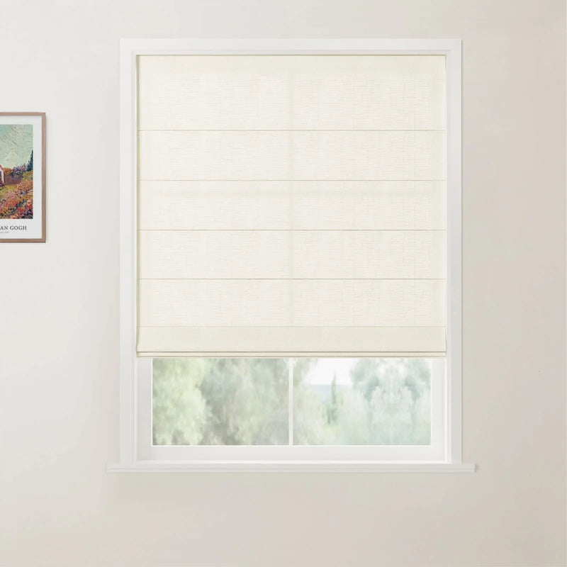Patti Belgian Linen Flat Fold Roman Blind Cordless