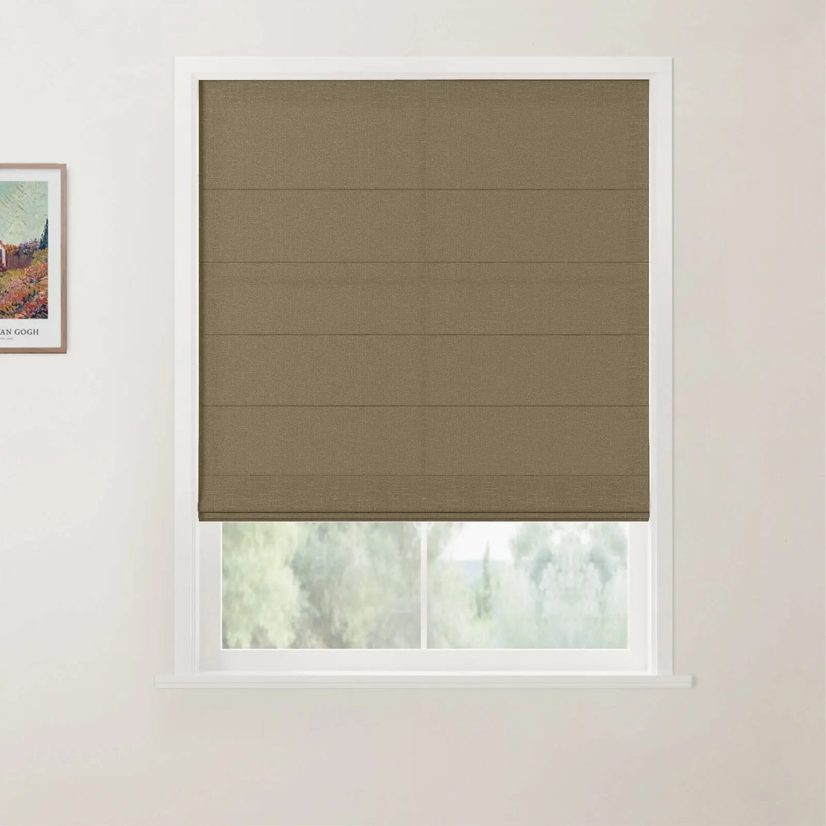 Patti Belgian Linen Flat Fold Roman Blind Cordless