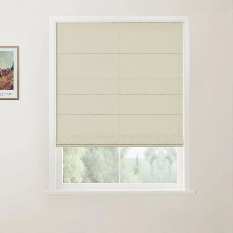 Patti Belgian Linen Flat Fold Roman Blind Cordless