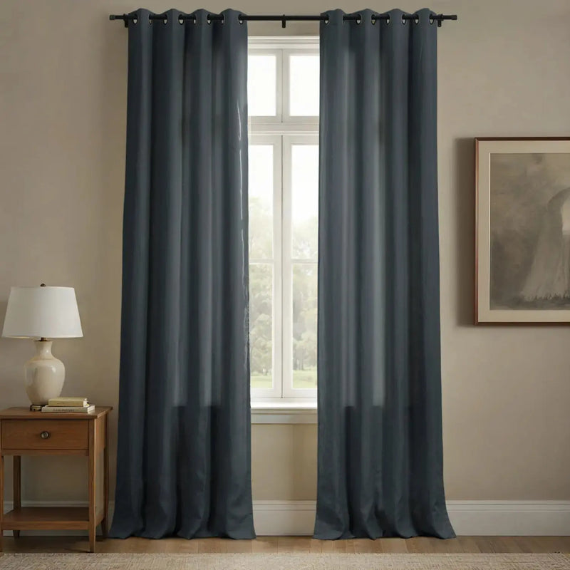 Patti Premium Belgian Linen Eyelet Curtains