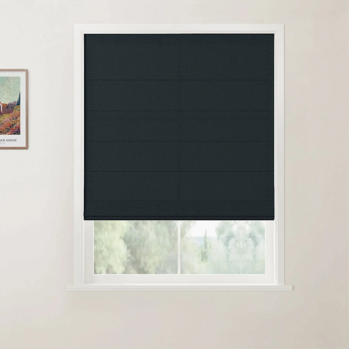 Patti Belgian Linen Flat Fold Roman Blind Cordless