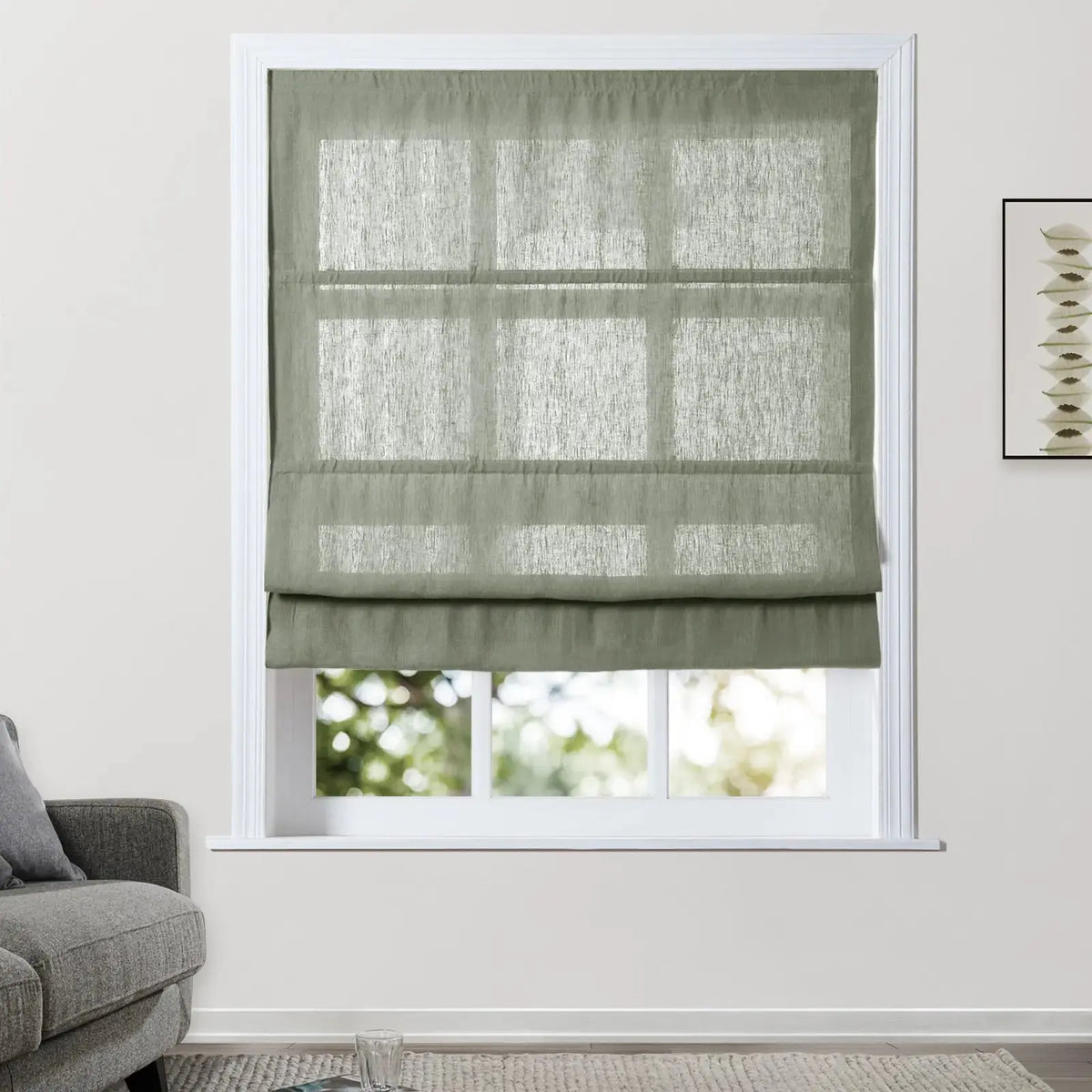 Patti Belgian Linen Roman Blind Cordless