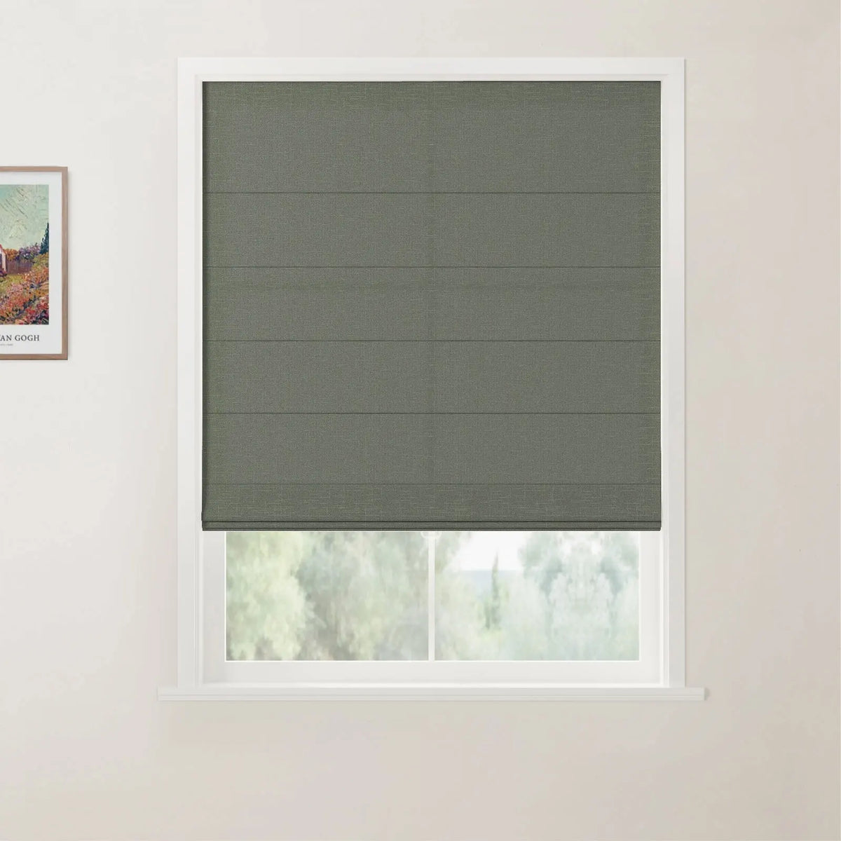 Patti Belgian Linen Flat Fold Roman Blind Cordless