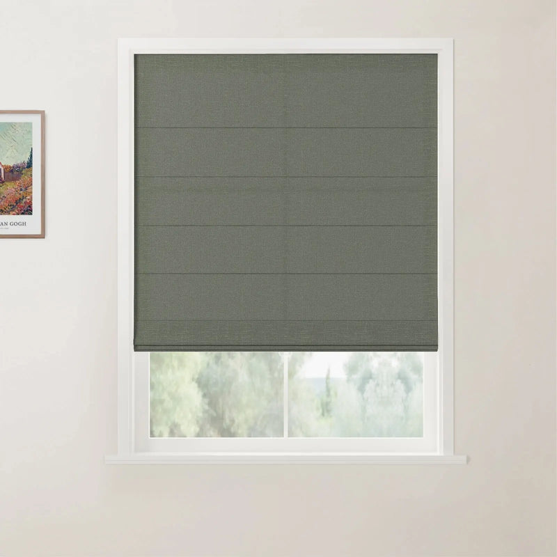 Patti Belgian Linen Flat Fold Roman Blind Cordless