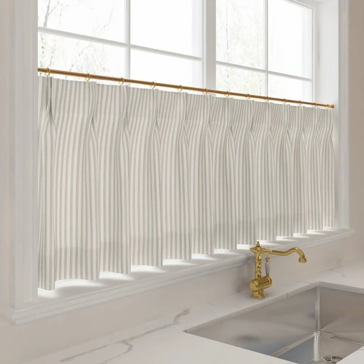 Custom Cafe Curtains Pleated