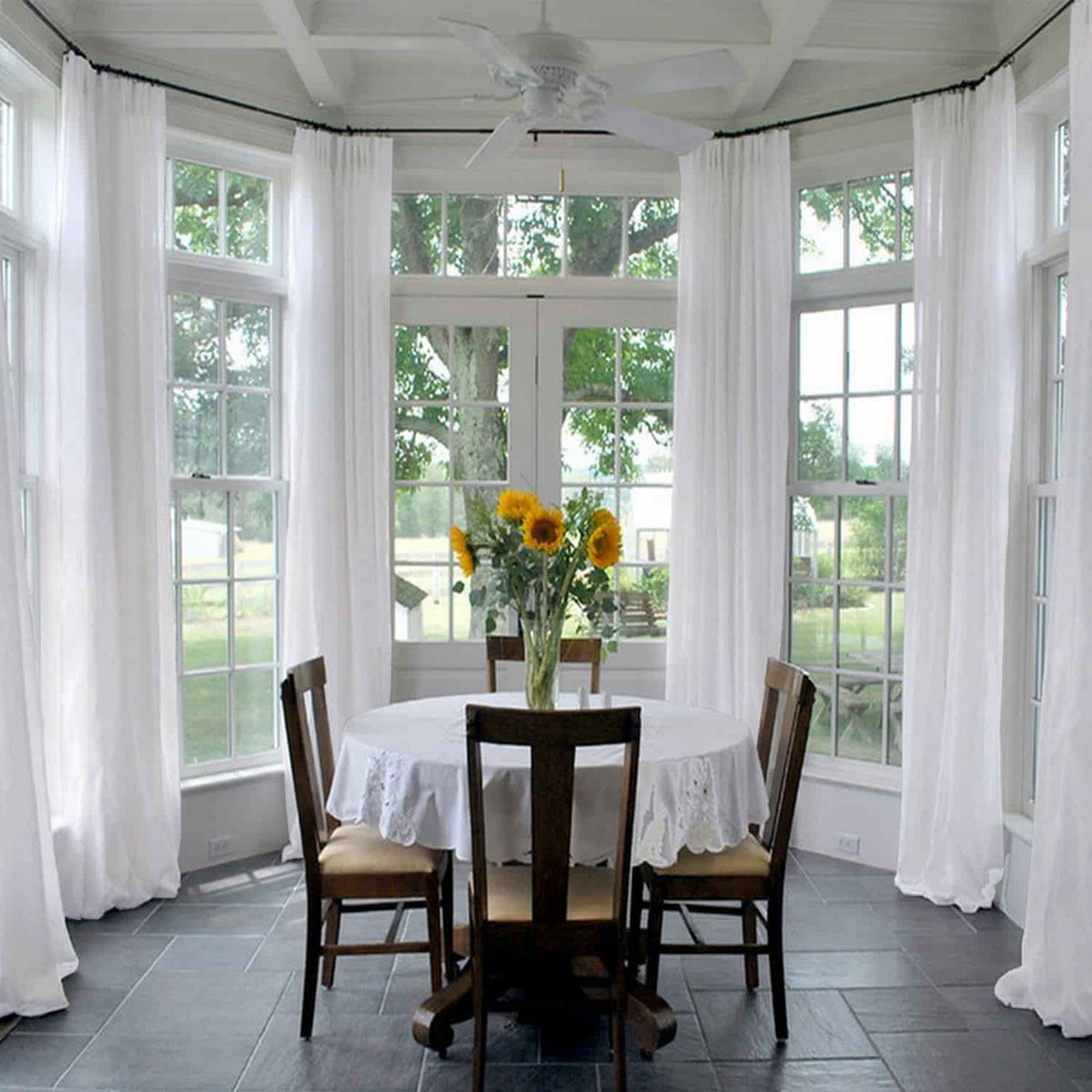 Scandina Solid Sheer Pleated Curtains