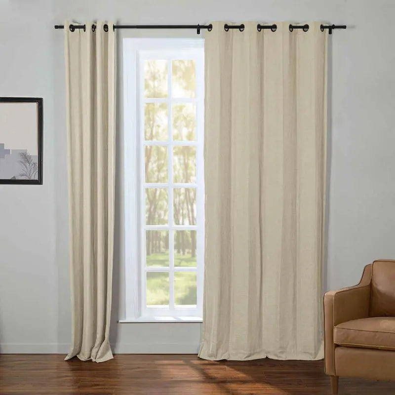 Kyla Lightweight Faux Linen Eyelet Curtains
