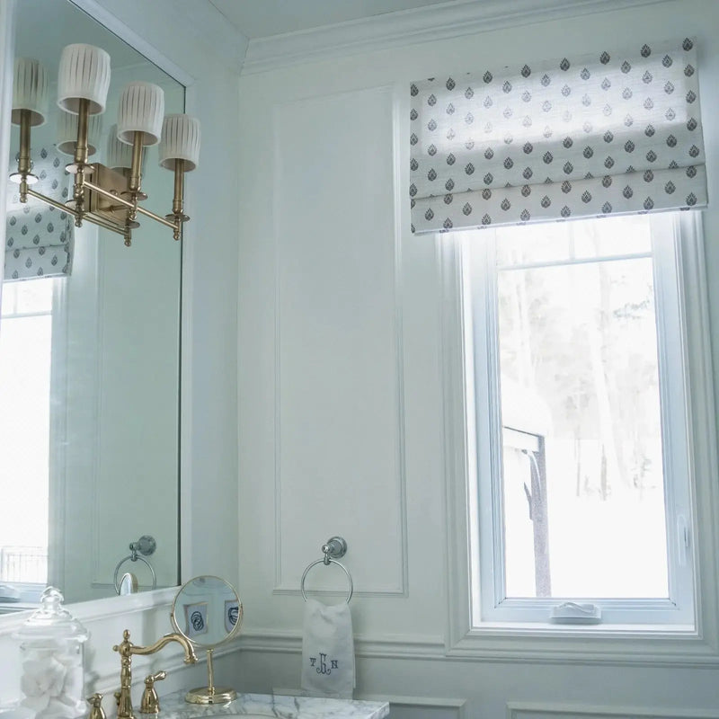 Stefana Silber x TWOPAGES Printed Linen Blend Roman Blind Cordless