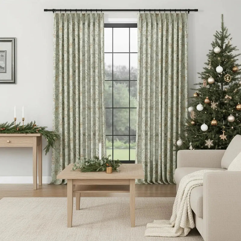 Holly Botanical Boho Pleated Curtains