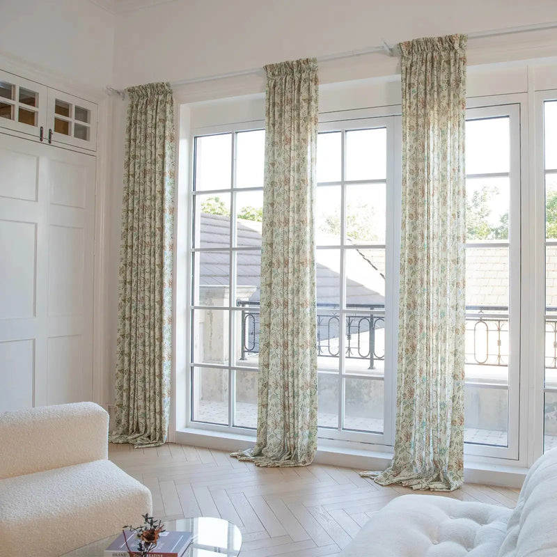 Holly Botanical Boho Pleated Curtains