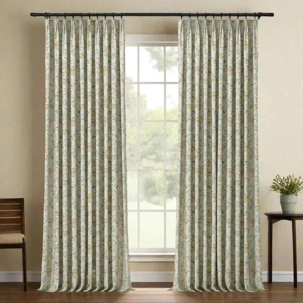 Holly Botanical Boho Pleated Curtains