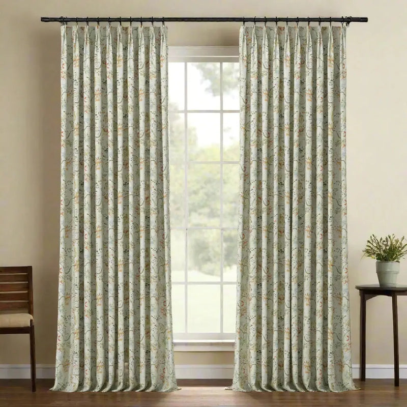 Holly Botanical Boho Pleated Curtains