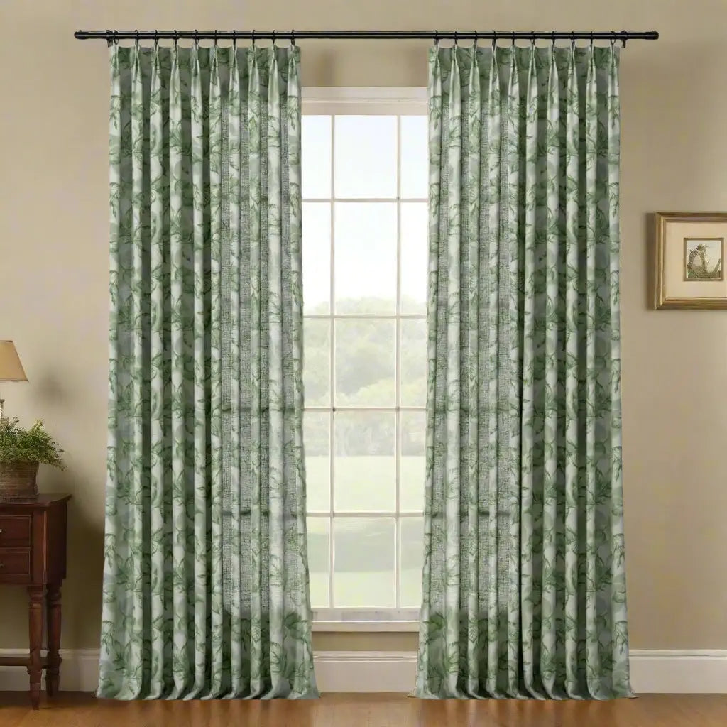 Holly Botanical Boho Pleated Curtains