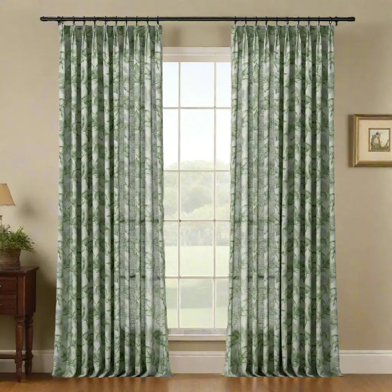 Holly Botanical Boho Pleated Curtains