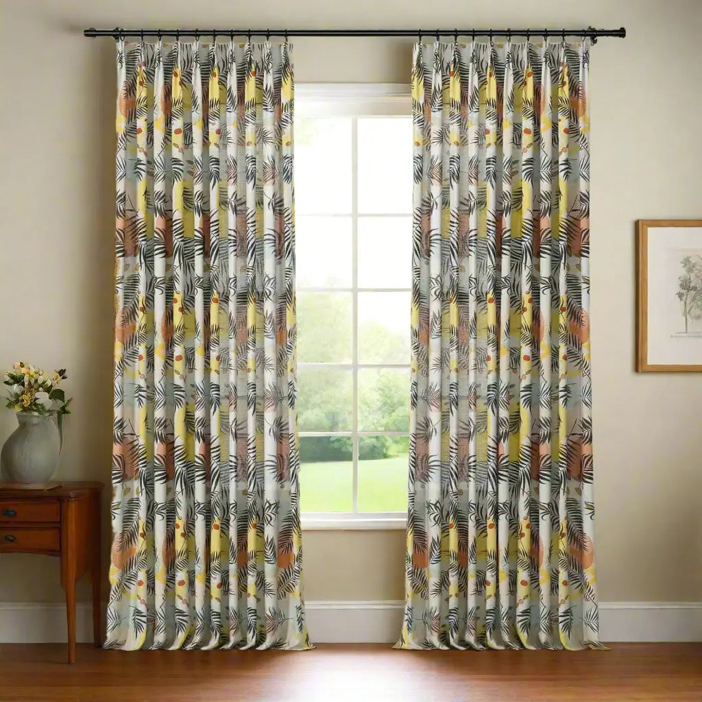 Holly Botanical Boho Pleated Curtains