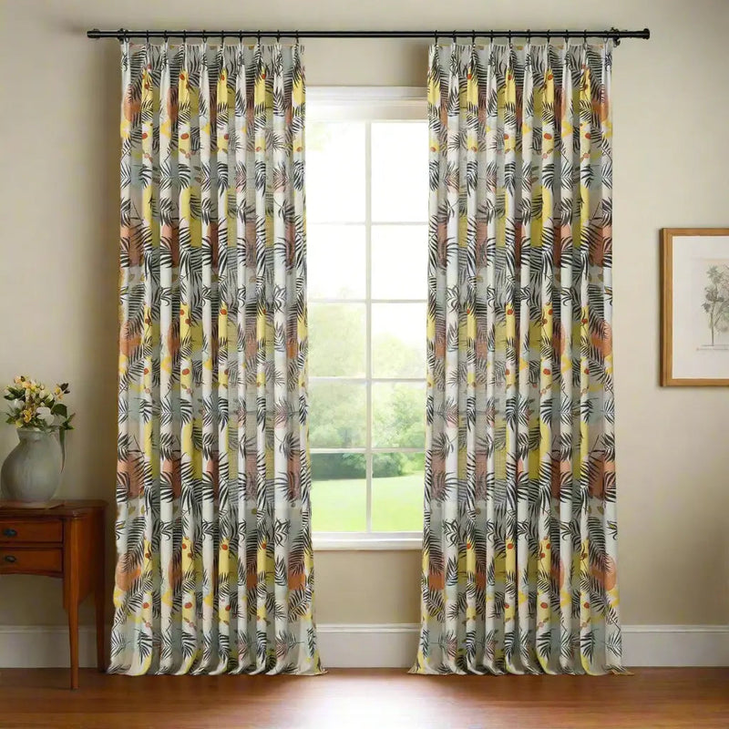 Holly Botanical Boho Pleated Curtains