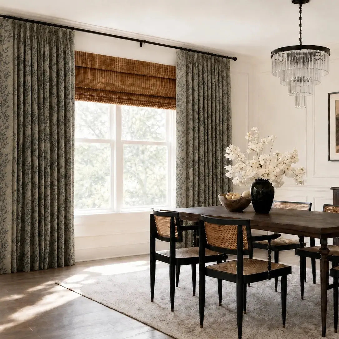 Sara Le x TWOPAGES Vintage Printed Linen Pleated Curtains