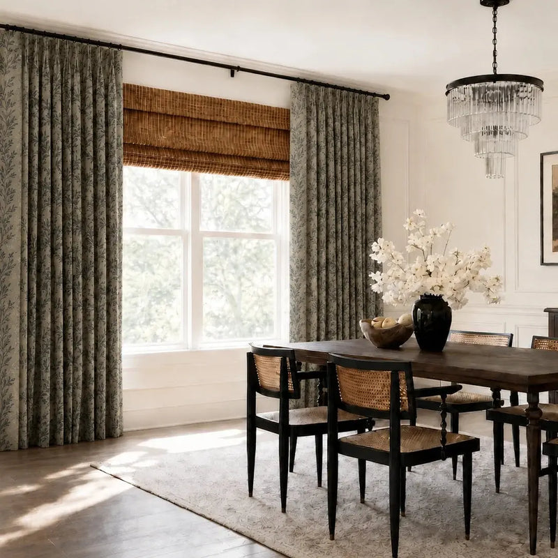 Sara Le x TWOPAGES Vintage Printed Linen Pleated Curtains