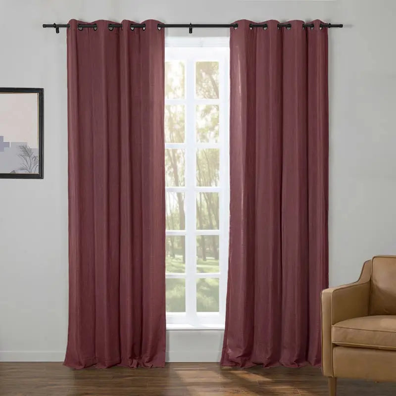 Kyla Lightweight Faux Linen Eyelet Curtains