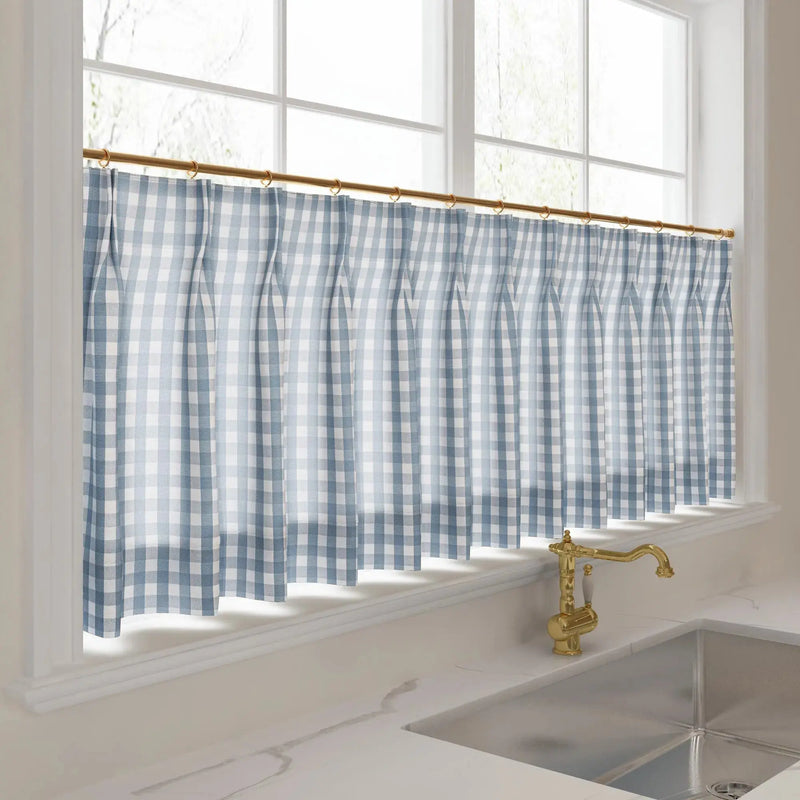 Celia Striped Plaid Café Curtains