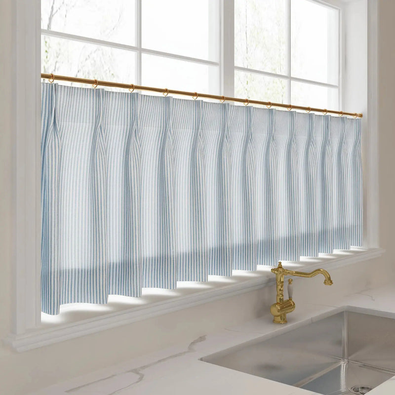 Celia Striped Plaid Café Curtains