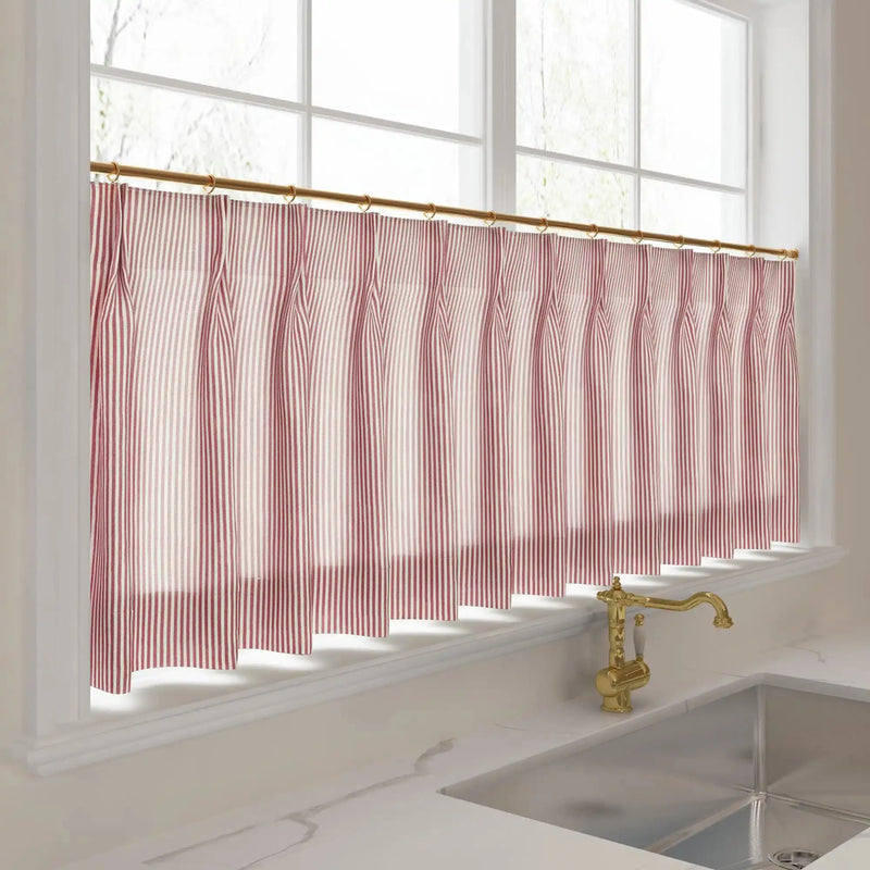 Celia Striped Plaid Café Curtains