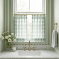 Celia Striped Plaid Café Curtains