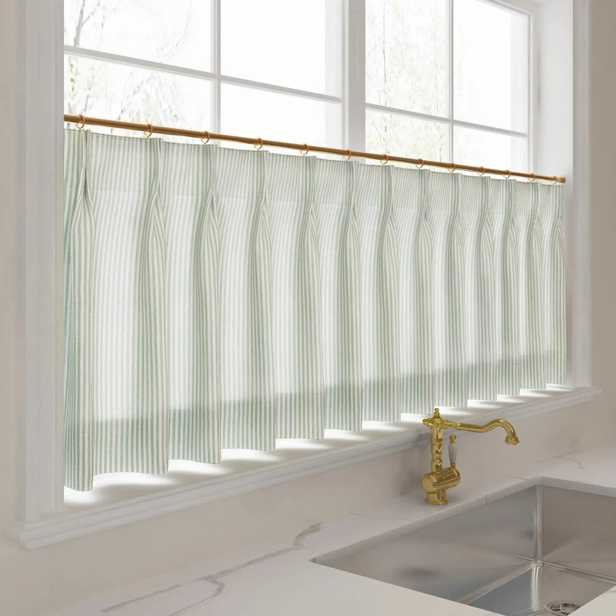 Celia Striped Plaid Café Curtains