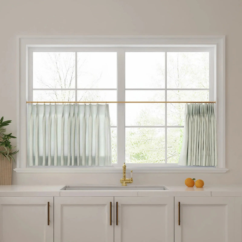 Celia Striped Plaid Café Curtains