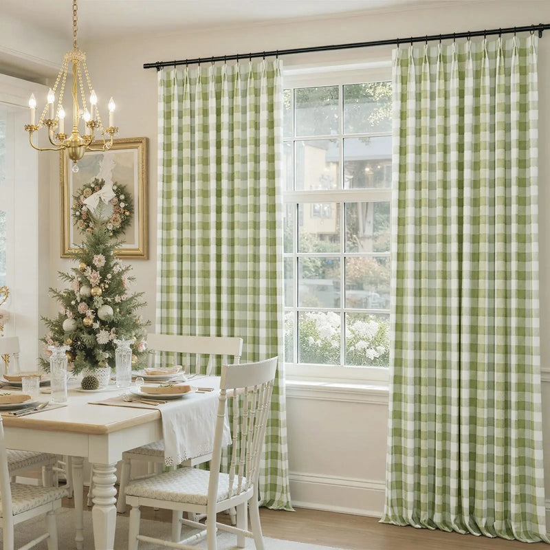 Celia Striped Plaid Curtains