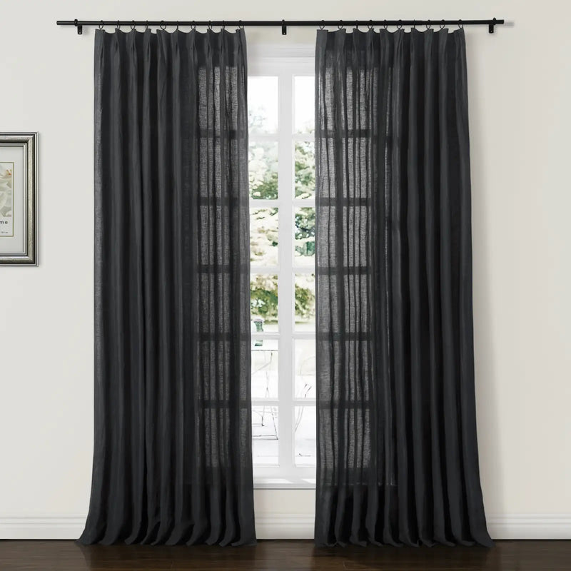 Doris Pure Linen Soft Top Curtains