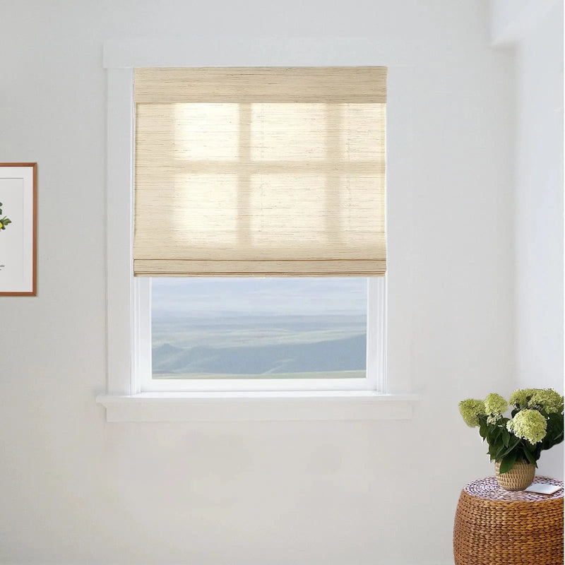 Lay Natural Ramie Bamboo Woven Blind - Cashew