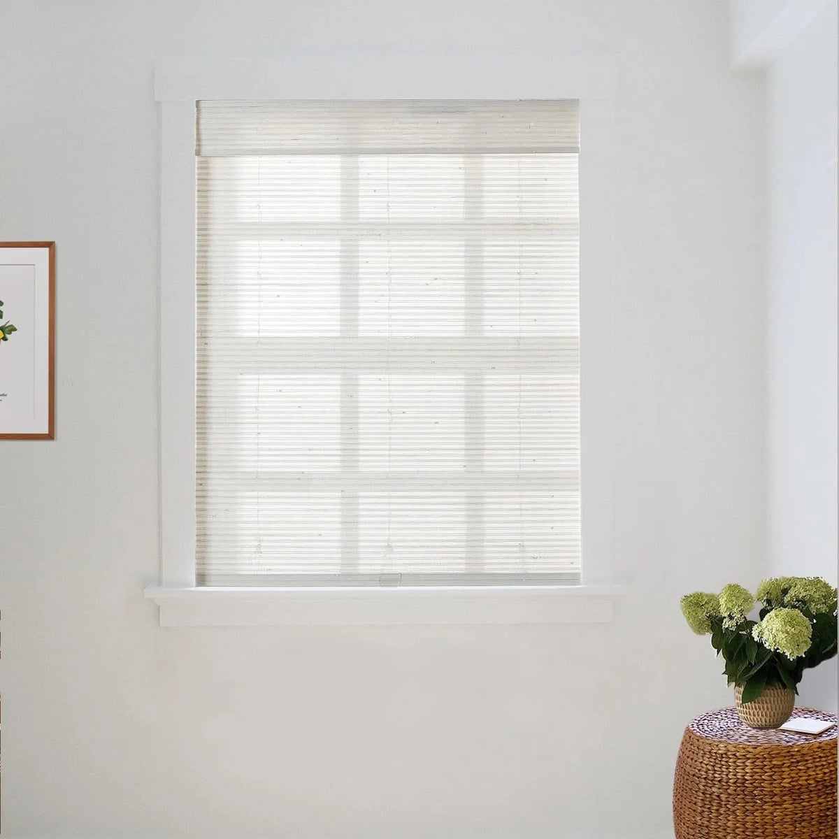 Lay Natural Paper Bamboo Woven Blind - Marble White